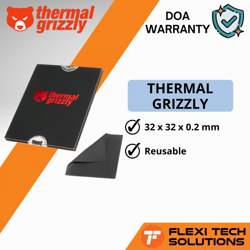 THERMAL GRIZZLY Carbonaut Pad 32x 32x 0.2 thermal pads – Flexi Tech